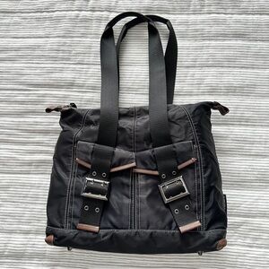 Black Nylon Utility Handbag